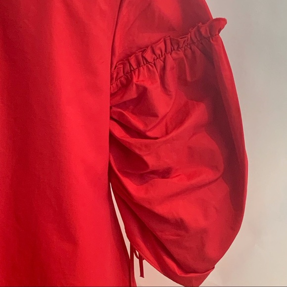 Red Halogen Parachute Shift Dress with Tie Sleeves | S - Picture 6 of 9